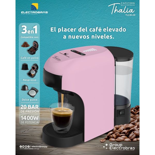 AIR FRYER ELECTROBRAS THALIA +CAFETERA THALIA +REGALO SECADOR CHROME PINK SC-36