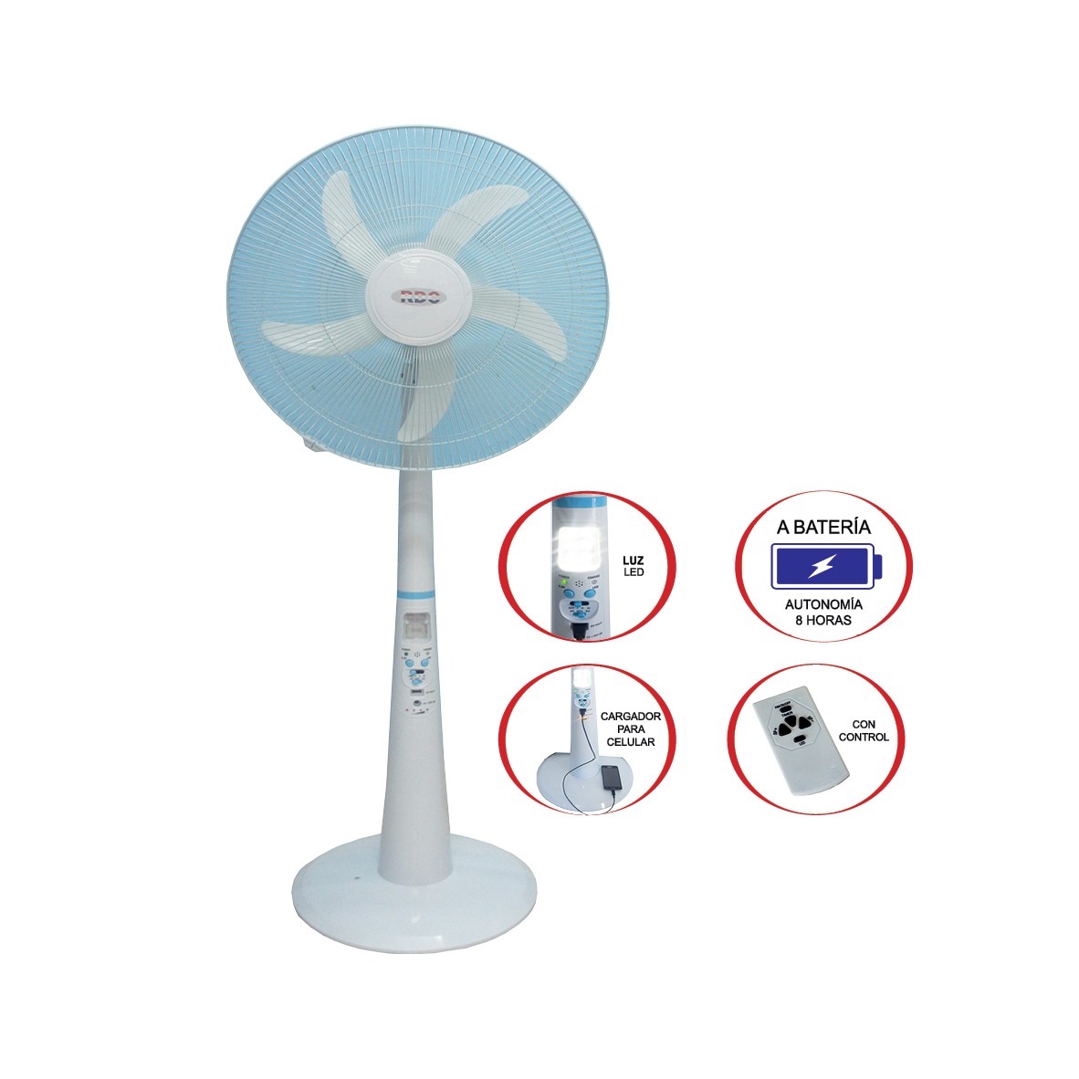 COMBO CONSERVADORA IGLOO 45LTS AZUL 50061+VENTILADOR RDC 18" 2118 RECARGABLE