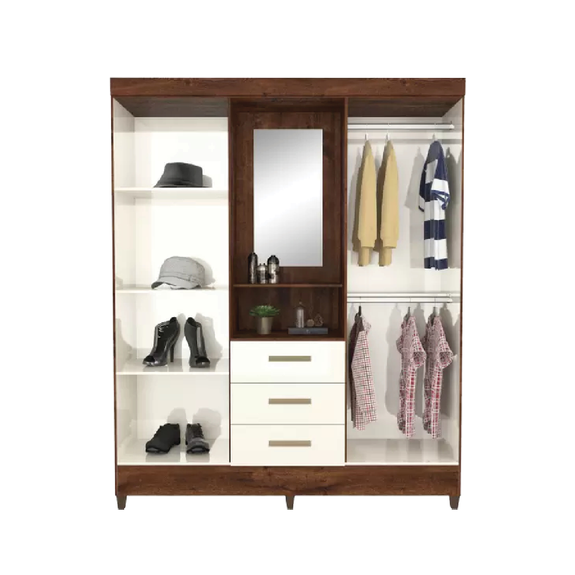 ROPERO SERENO MOVELMAX 4 PUETAS RUSTICO